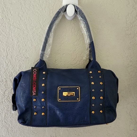 COMSI COMSA PARIS STUDDED HANDBAG 👜 NEW WITH TAGS - Picture 1 of 8